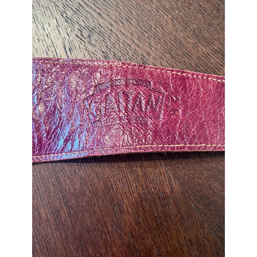 Gaitan Tooled Leather Belt Women 33.5 Burgundy Fair Vintage Floral Wide Western